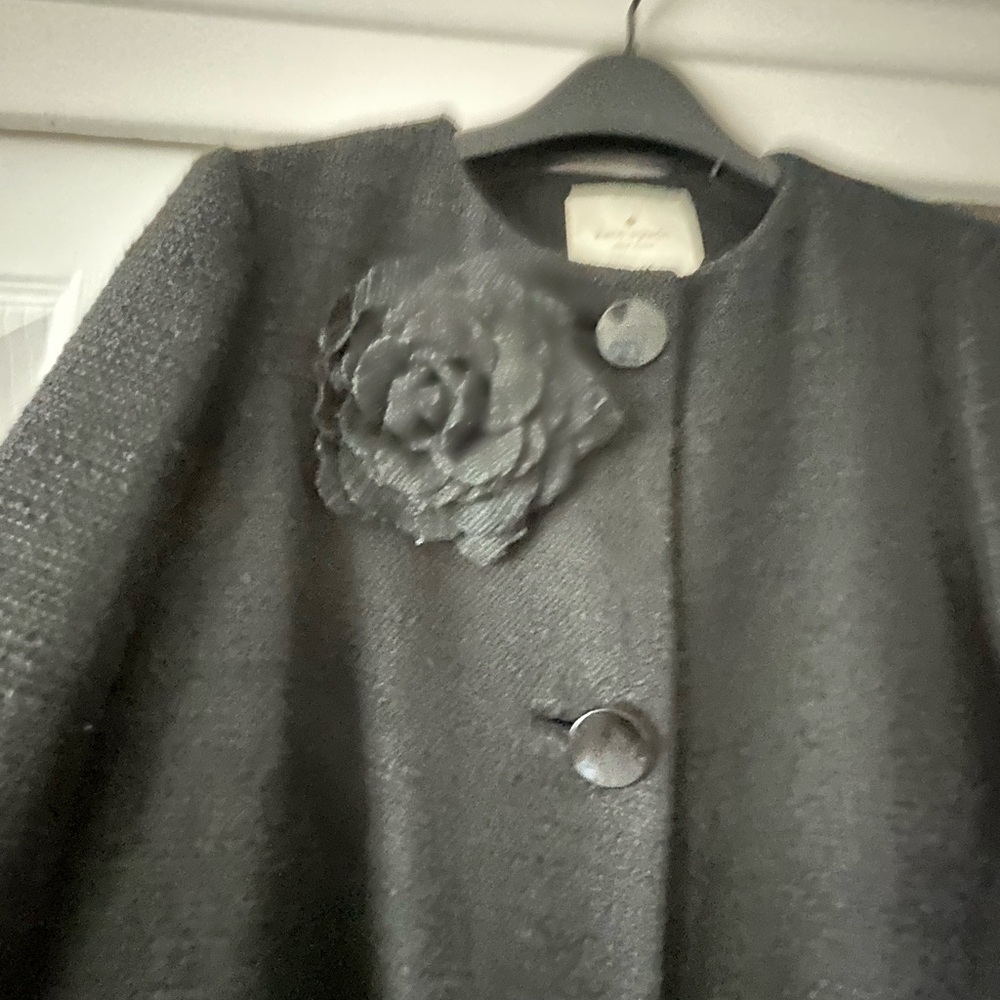 Kate Spade Black Flower Jacket Timeless Design - Picture 5 of 8